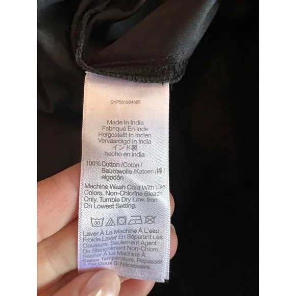 Madewell Black V-Neck Circle Seamed Maxi Dress Sleeveless Cotton NW050 Size 4 - Picture 8 of 8